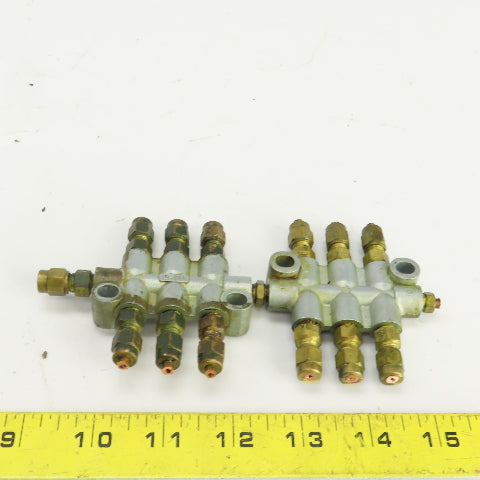 DA-8 / D-10 Piston Oil Distributor Block 8 Position 1/8" Lot Of 2