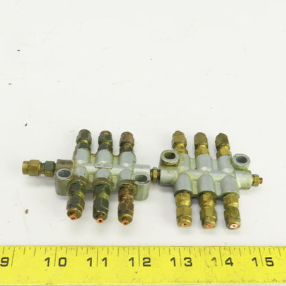 DA-8 / D-10 Piston Oil Distributor Block 8 Position 1/8" Lot Of 2