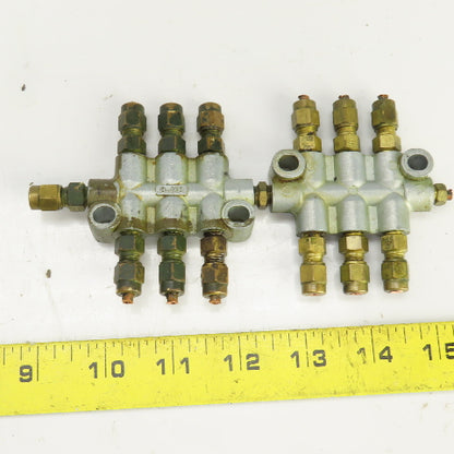 DA-8 / D-10 Piston Oil Distributor Block 8 Position 1/8" Lot Of 2
