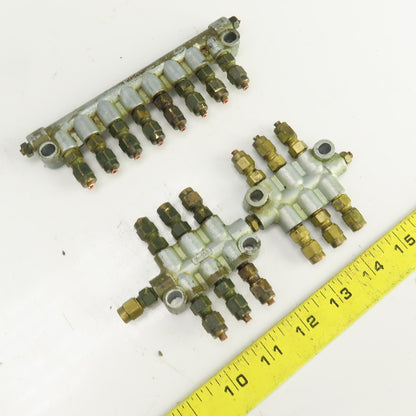 DA-8 / D-10 Piston Oil Distributor Block 8 Position 1/8" Lot Of 2