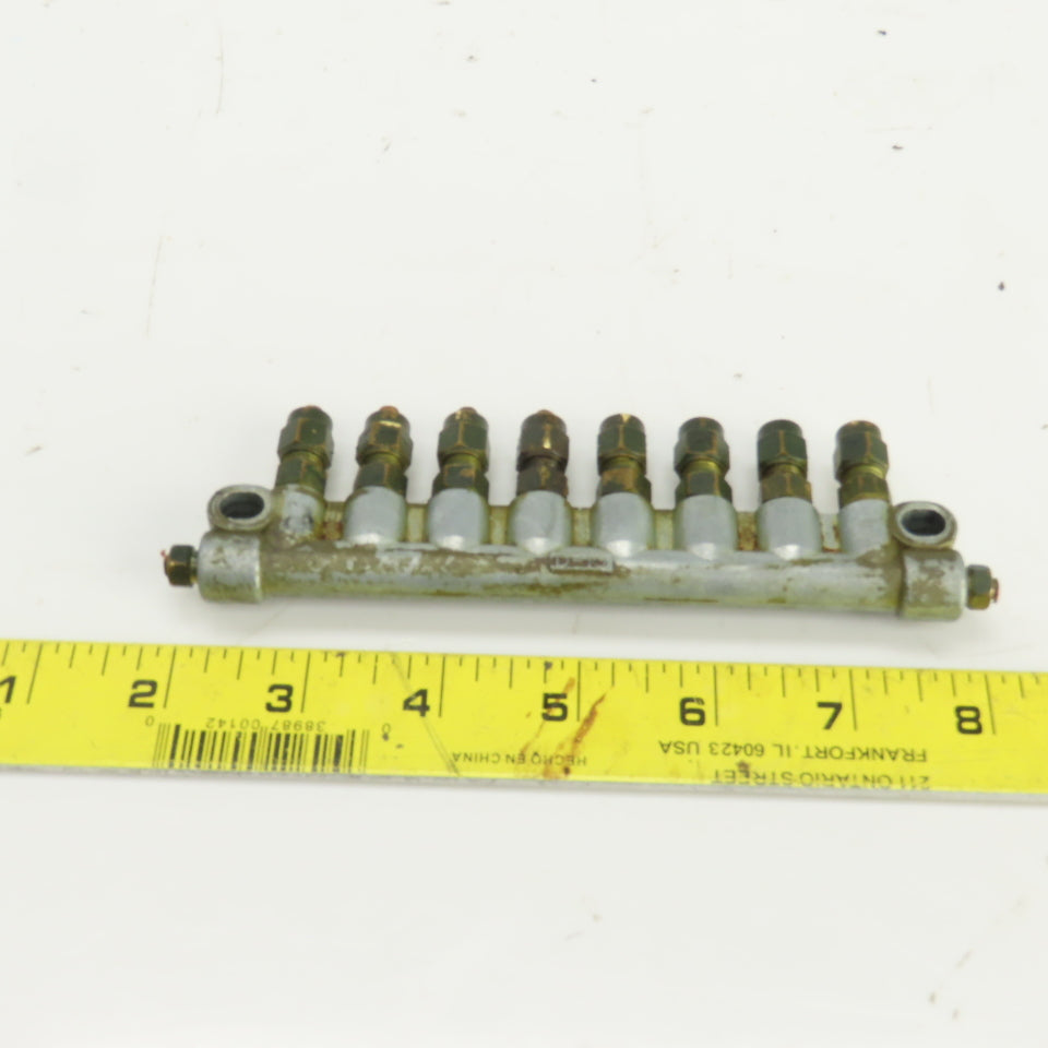 DA-8 / D-10 Piston Oil Distributor Block 8 Position 1/8" Lot Of 2