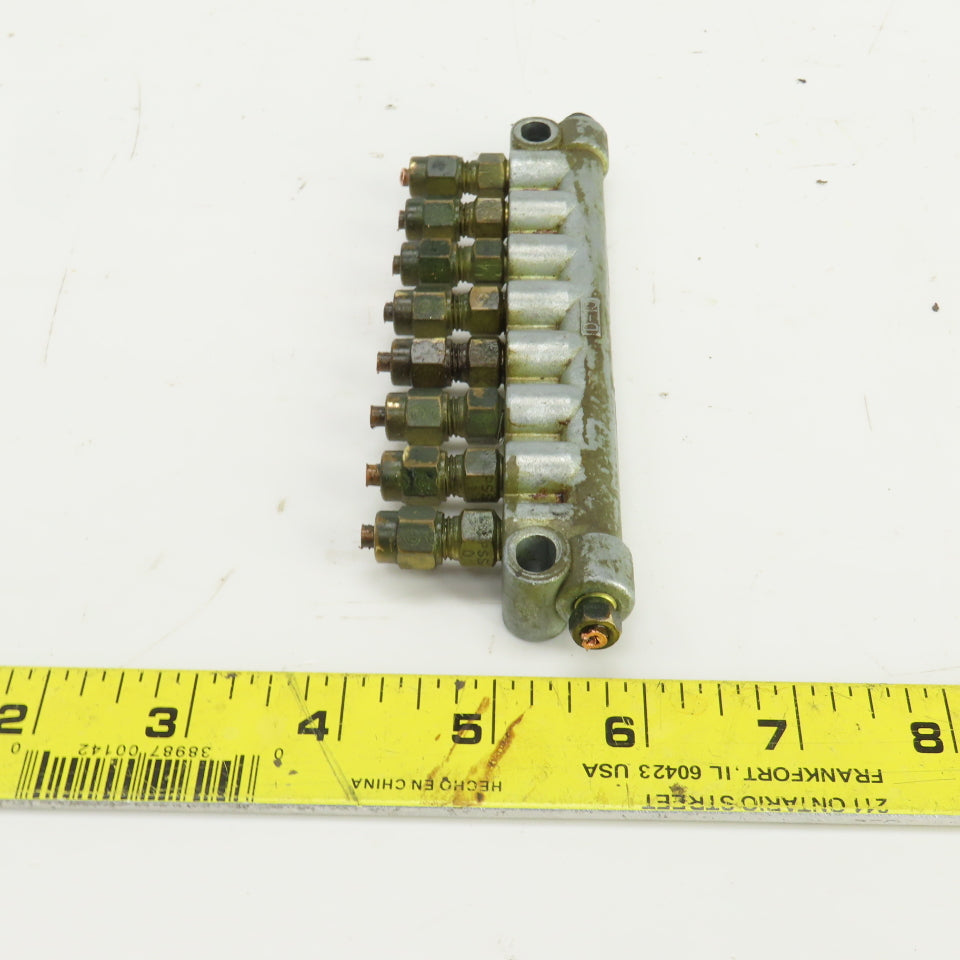 DA-8 / D-10 Piston Oil Distributor Block 8 Position 1/8" Lot Of 2