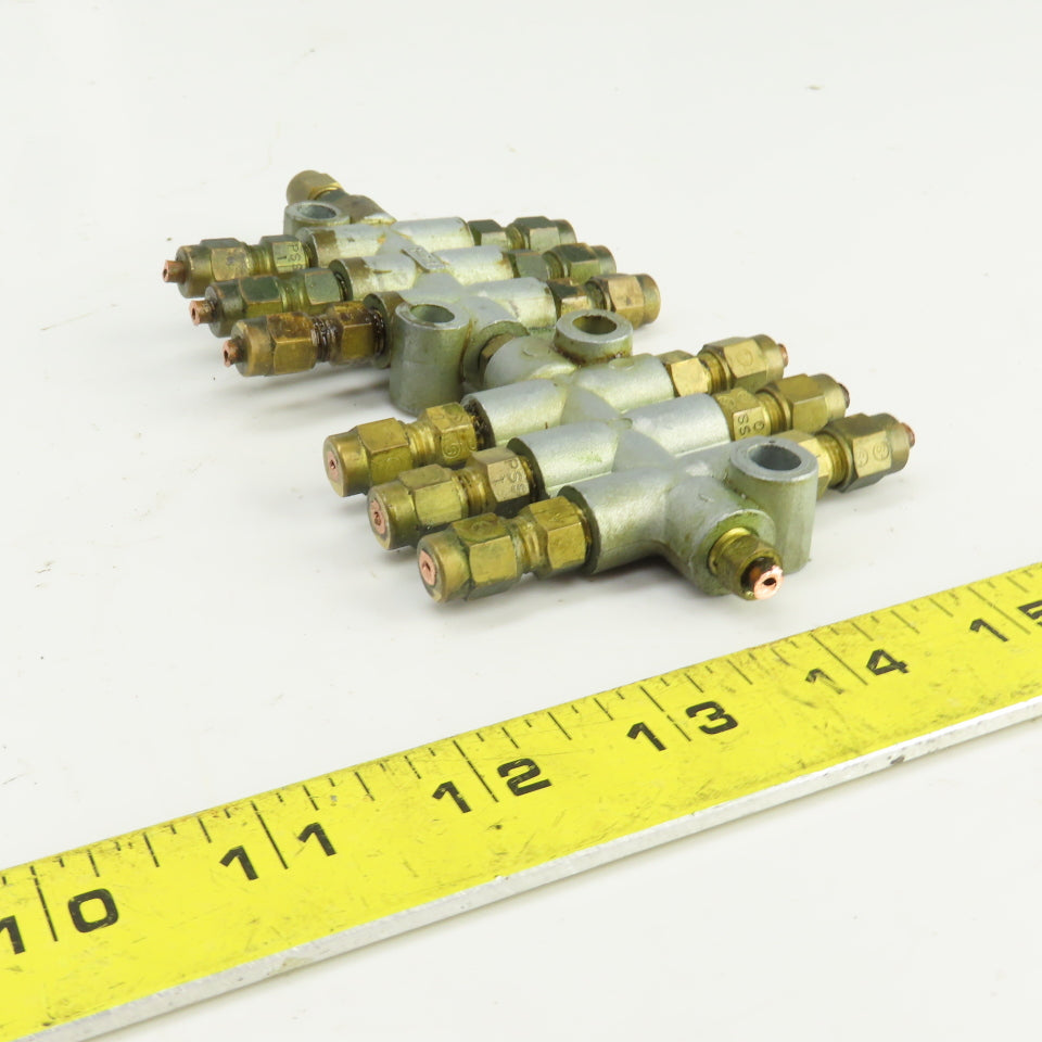 DA-8 / D-10 Piston Oil Distributor Block 8 Position 1/8" Lot Of 2
