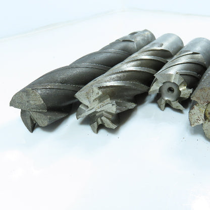 Misc. Square End Mill 2, 4 & 6 Flute 1-1/4" Shank Various Dia. Lot of 7