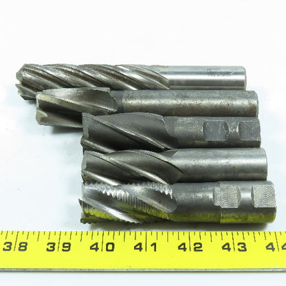 Misc. End Mill 4 & 6 Flute 1" Shank Various Dia. Lot of 5