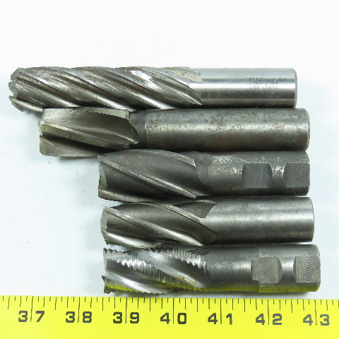 Misc. End Mill 4 & 6 Flute 1" Shank Various Dia. Lot of 5