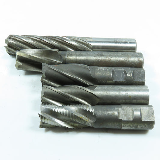 Misc. End Mill 4 & 6 Flute 1" Shank Various Dia. Lot of 5