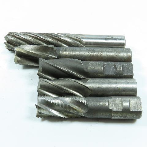 Misc. End Mill 4 & 6 Flute 1" Shank Various Dia. Lot of 5