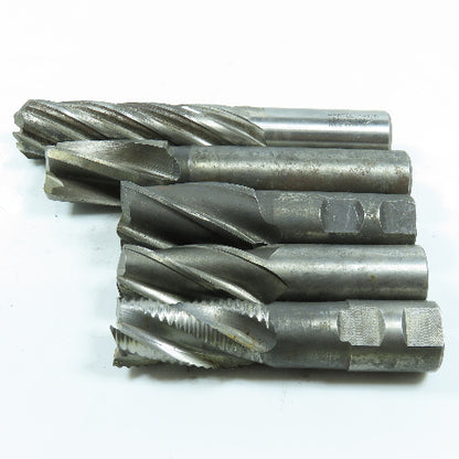 Misc. End Mill 4 & 6 Flute 1" Shank Various Dia. Lot of 5