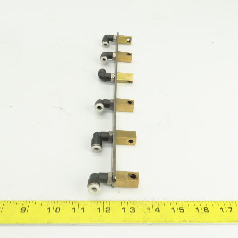 Festo 6 Port 1/4" Quick Connect Airline Separator/Spreader Organizer Bar