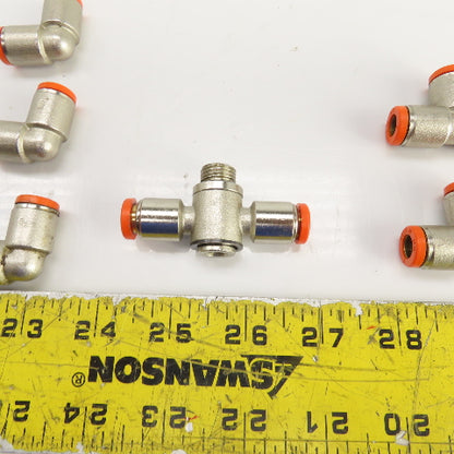 Brev MW 8mm Pneumatic Quick Connect Tee/Elbow Fittings Misc. Lot Of 8