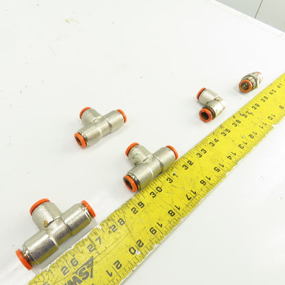 Brev MW 12mm Pneumatic Quick Connect Tee/Elbow Fittings Misc. Lot Of 5