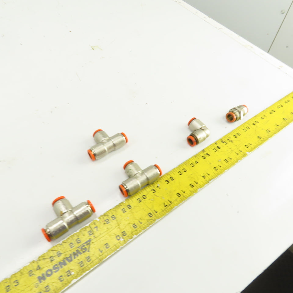 Brev MW 12mm Pneumatic Quick Connect Tee/Elbow Fittings Misc. Lot Of 5