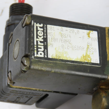 Burkert 281-A-20.0-B-MS G3/4-F-000 Solenoid Valve 110V 0.2-16BAR