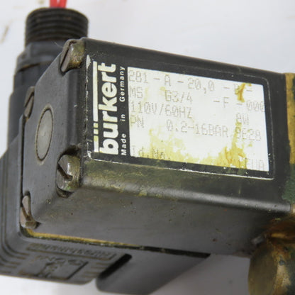 Burkert 281-A-20.0-B-MS G3/4-F-000 Solenoid Valve 110V 0.2-16BAR