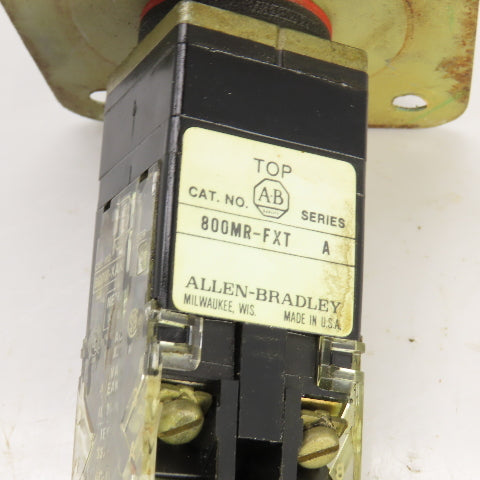 Allen Bradley 800MR-FXT Ser A 300VAC Push Button E-Stop Switch Push Pull