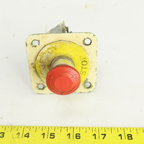 Allen Bradley 800MR-FXT Ser A 300VAC Push Button E-Stop Switch Push Pull