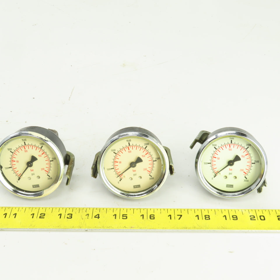 Wika 0-3000PSI Pressure Gauge Lot Of 3