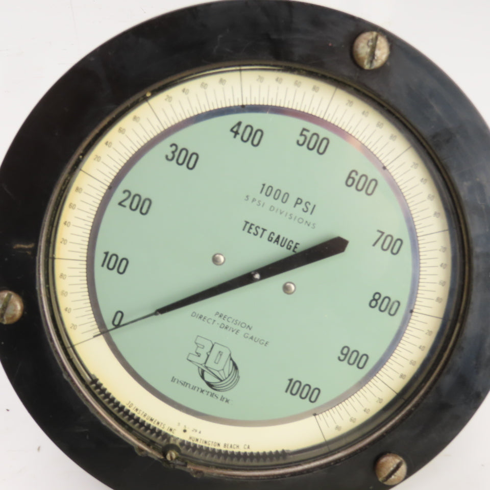 3D Instruments 25555-29B21 0-1000PSI Precision Direct Drive Gauge 5PSI Divisions