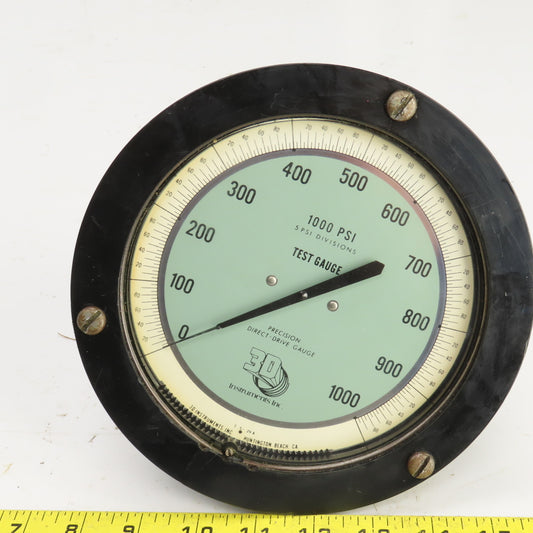 3D Instruments 25555-29B21 0-1000PSI Precision Direct Drive Gauge 5PSI Divisions