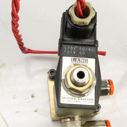 Lang Pneumatic Solenoid Operated 2 Port Brass Valve 120V Lot Of 3