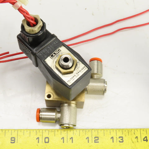 Lang Pneumatic Solenoid Operated 2 Port Brass Valve 120V Lot Of 3