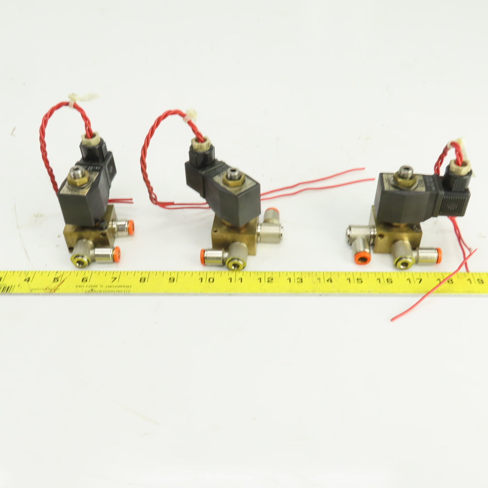 Lang Pneumatic Solenoid Operated 2 Port Brass Valve 120V Lot Of 3