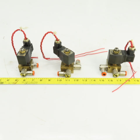 Lang Pneumatic Solenoid Operated 2 Port Brass Valve 120V Lot Of 3