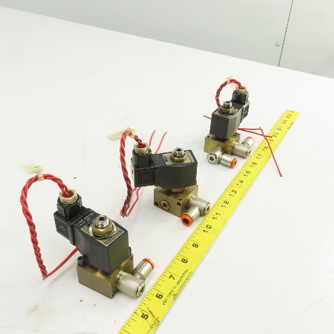 Lang Pneumatic Solenoid Operated 2 Port Brass Valve 120V Lot Of 3