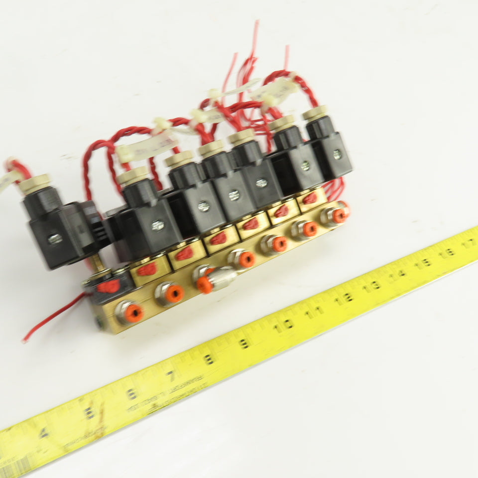Vickers Lang Pneumatic Solenoid Operated 7 Port Brass Distribution Valve 120V