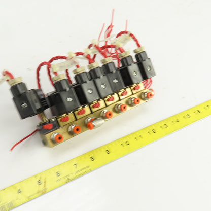 Vickers Lang Pneumatic Solenoid Operated 7 Port Brass Distribution Valve 120V