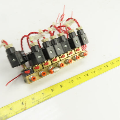 Vickers Lang Pneumatic Solenoid Operated 7 Port Brass Distribution Valve 120V