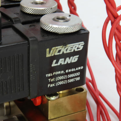 Vickers Lang Pneumatic Solenoid Operated 7 Port Brass Distribution Valve 120V