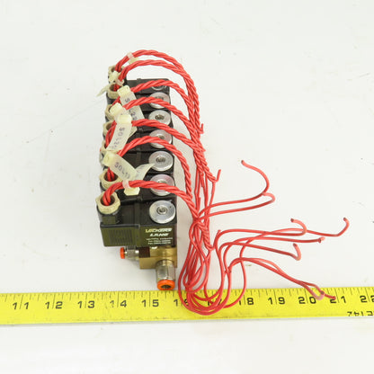 Vickers Lang Pneumatic Solenoid Operated 7 Port Brass Distribution Valve 120V