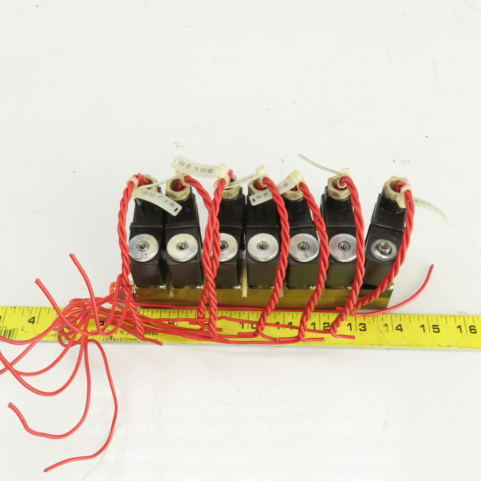 Vickers Lang Pneumatic Solenoid Operated 7 Port Brass Distribution Valve 120V