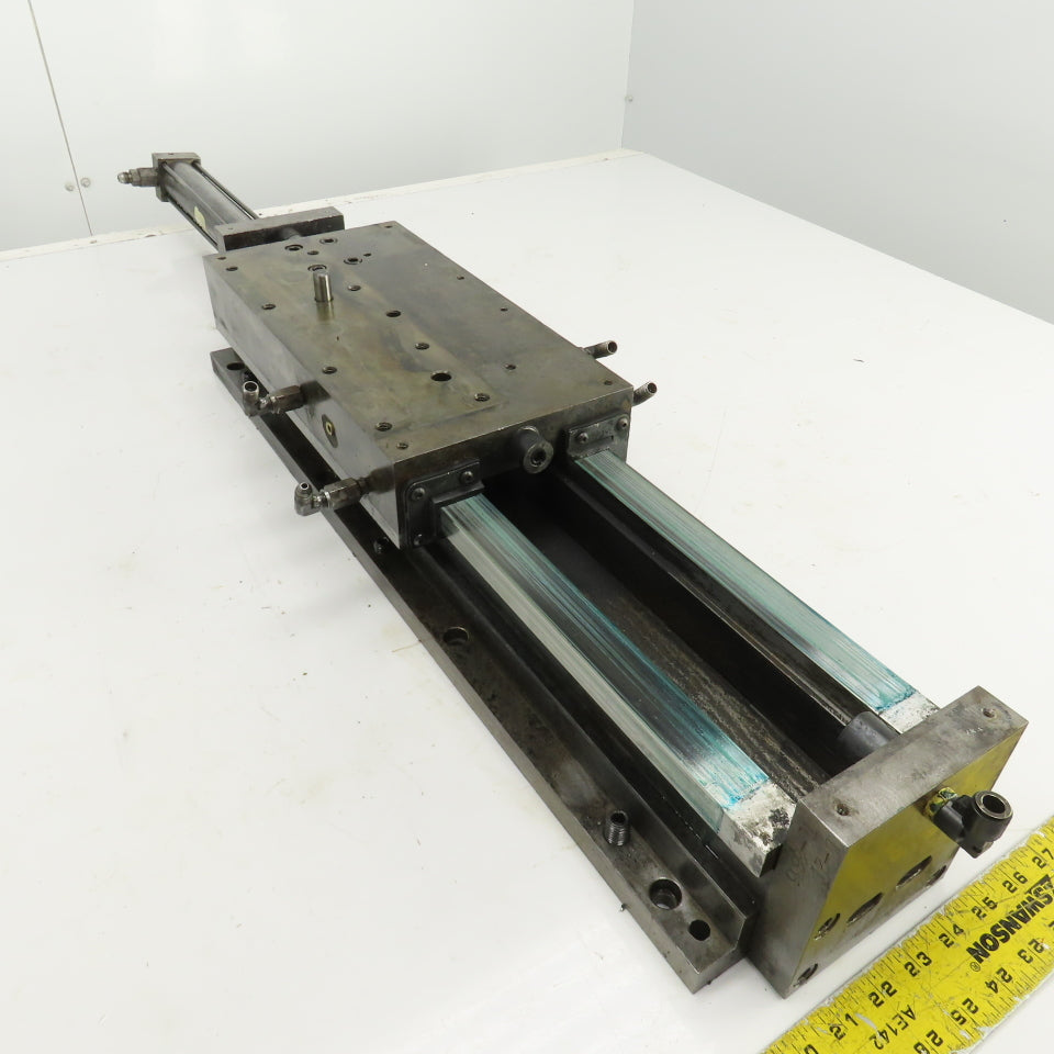 Hydraulic Cylinder Operated Linear Sliding Bed 10" Stroke 14"x7" Table