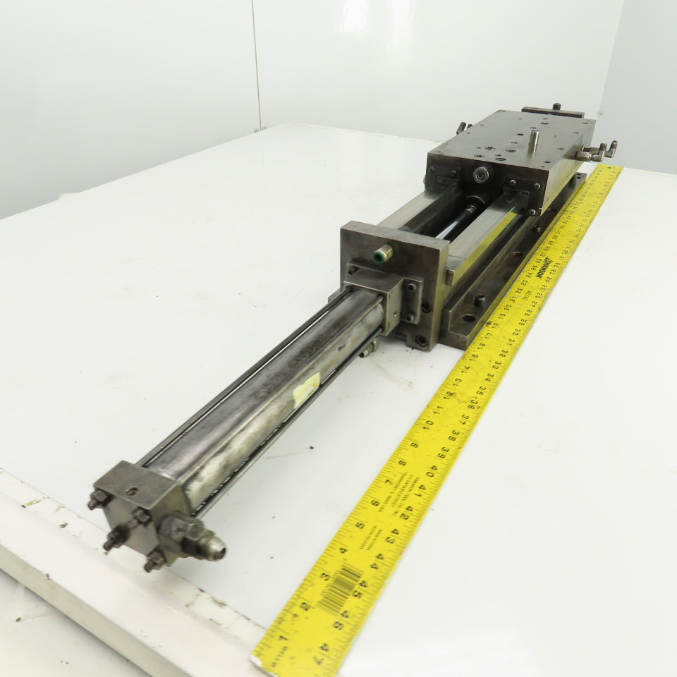 Hydraulic Cylinder Operated Linear Sliding Bed 10" Stroke 14"x7" Table