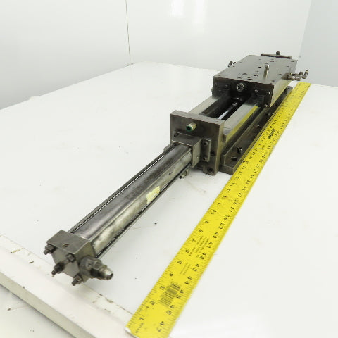Hydraulic Cylinder Operated Linear Sliding Bed 10" Stroke 14"x7" Table