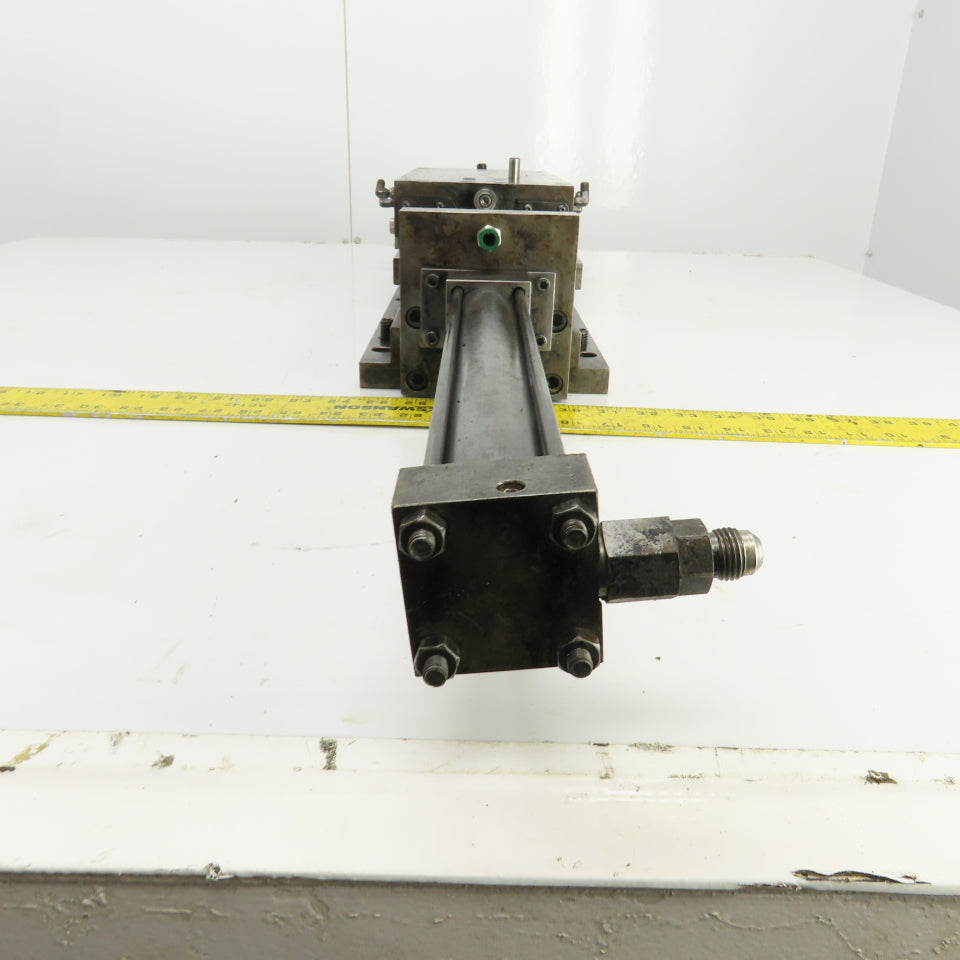 Hydraulic Cylinder Operated Linear Sliding Bed 10" Stroke 14"x7" Table