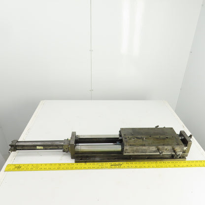 Hydraulic Cylinder Operated Linear Sliding Bed 10" Stroke 14"x7" Table