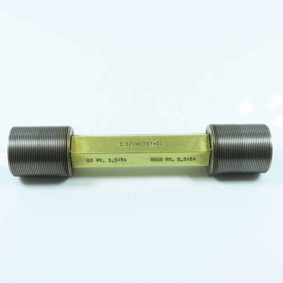 Size Control Co 1-5/8"-18 NEF-2A Thread Plug Gage Go PD 1.5874 No Go PD 1.5824