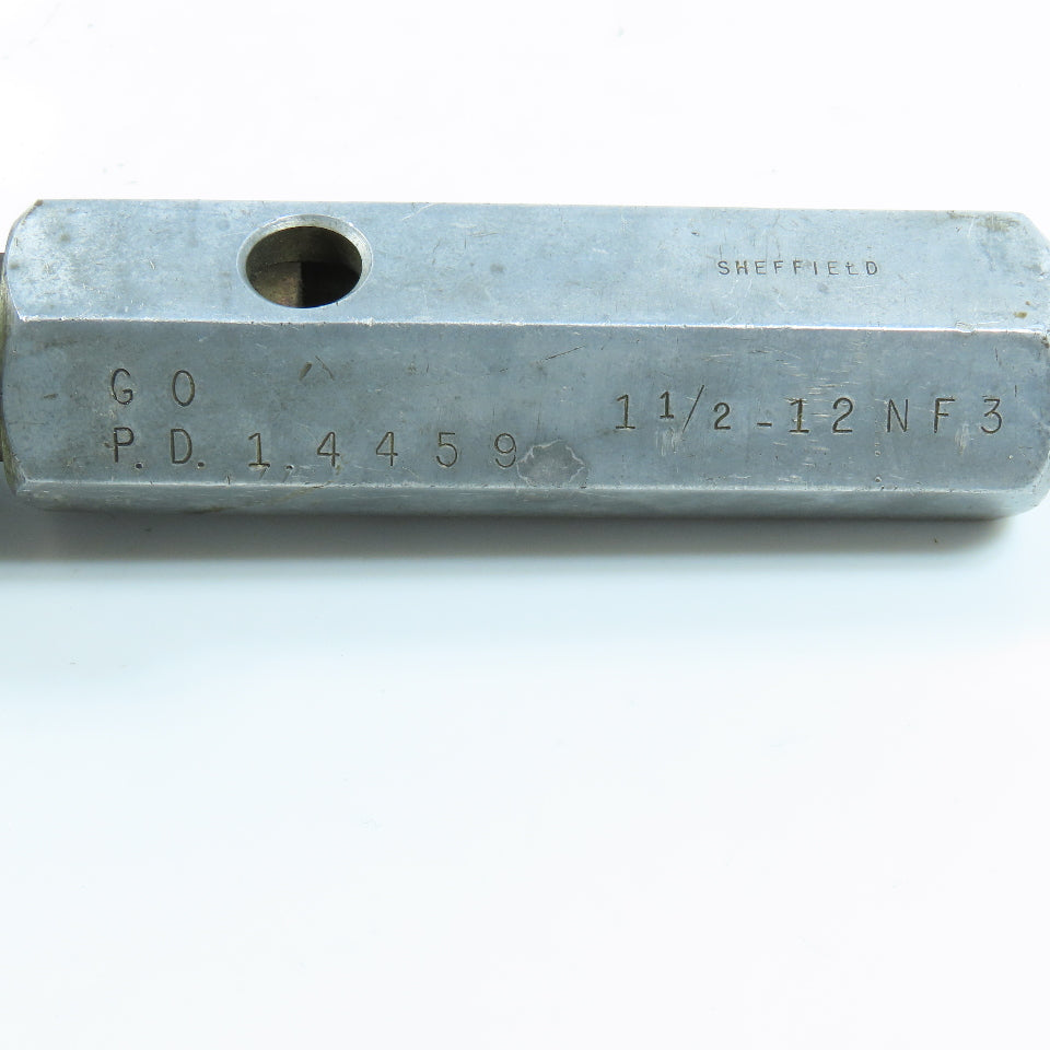 Sheffield 1-1/2"-12 NF3 Thread Plug Gage Go PD 1.4459