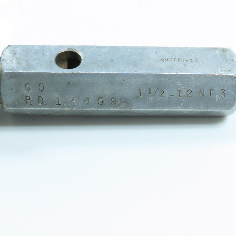 Sheffield 1-1/2"-12 NF3 Thread Plug Gage Go PD 1.4459