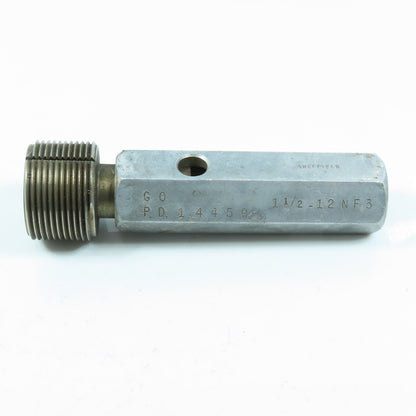 Sheffield 1-1/2"-12 NF3 Thread Plug Gage Go PD 1.4459