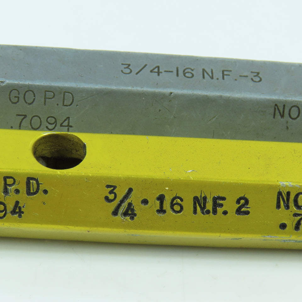 3/4"-16 NF 2 & 3/4"-16 NF 3 Thread Plug Gage Go .7094 No Go .7139