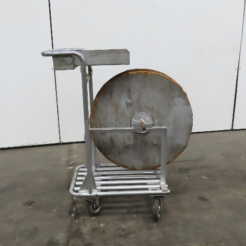 Manual Hose Cord Wire Material Reel On Aluminum Cart 15" Spool