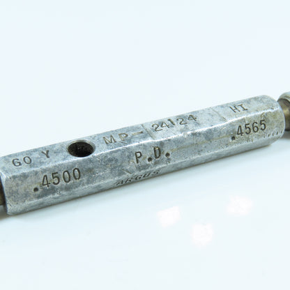 1/2"-13 UNC-2B Extra Long Thread Plug Gage Go PD .4500 No Go PD .4565