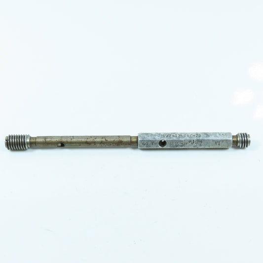 1/2"-13 UNC-2B Extra Long Thread Plug Gage Go PD .4500 No Go PD .4565