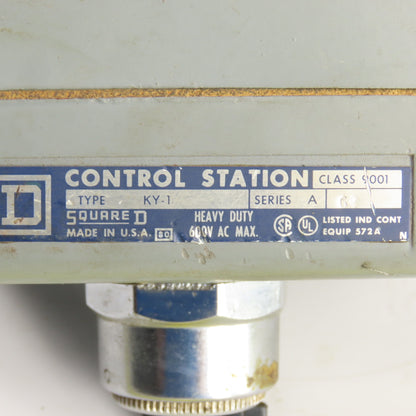 Square D KY-1 Class 9001 Control Station 120-600V 2 Position Selector Switch
