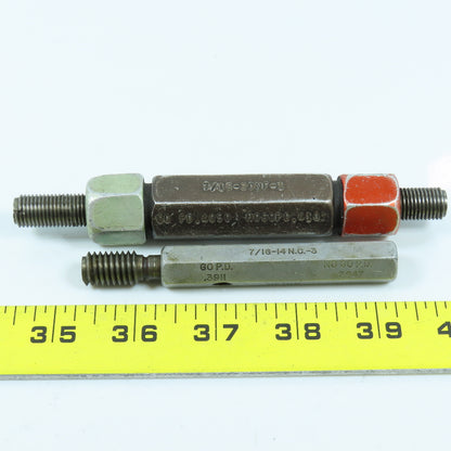 7/16"-14 NC-3 & 7/16"-20 NF-1 Thread Plug Gage Lot of 2